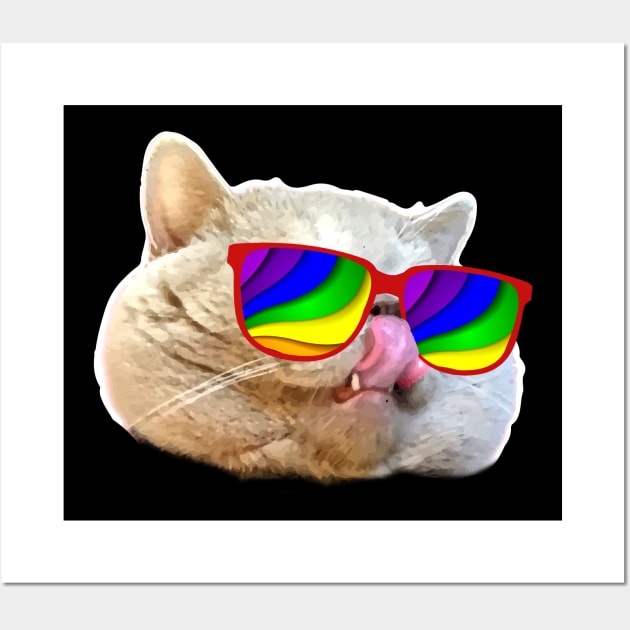 Crazy Sunglasses Cat Wall Art by SolarFlare